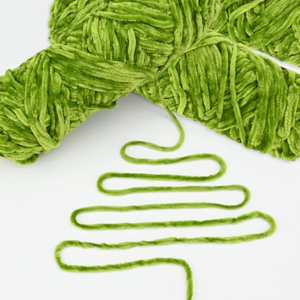 Stickgarn för Stickning och Virkning 5 x 95g, Chenille Garn, för Garnprojekt Autumn fragrant green
