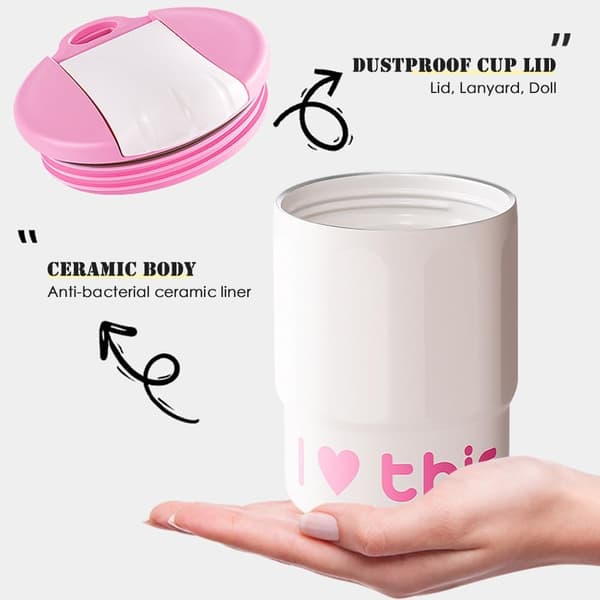 Kaffe Termos, Termisk Beger, Isolerte Kaffe Kanne, Rustfritt Stål Innvendig Keramisk Belegg Deksel, Lekkasjesikker Kaffe Reisekopp Negro