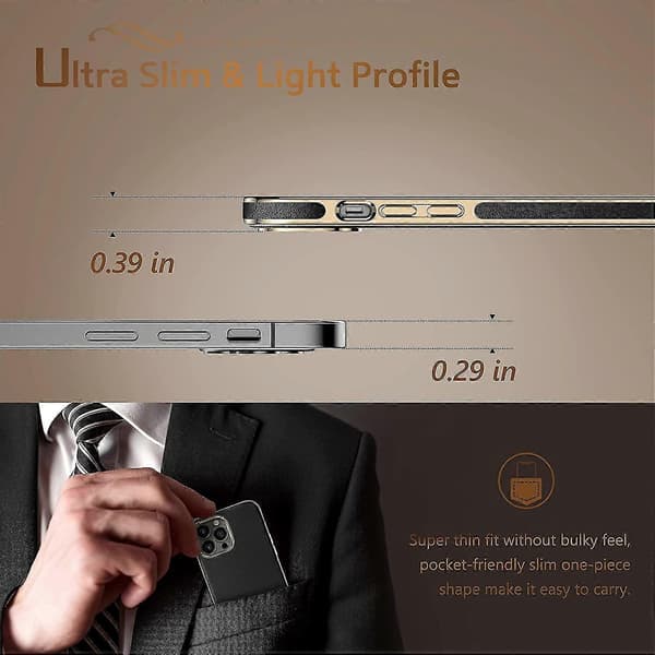 Iphone 13 Pro Max Cover, Business Slim Classic Cover Herre Sort