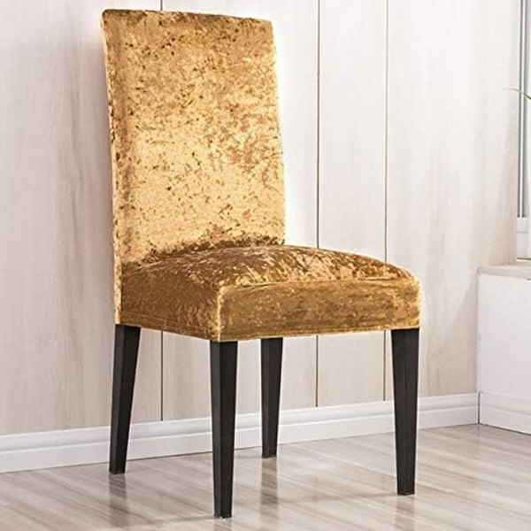 2 stk. tykke fløjlsstolbetræk Spisestolbetræk Elastisk strækbar stolbetræk Light Brown 2pcs