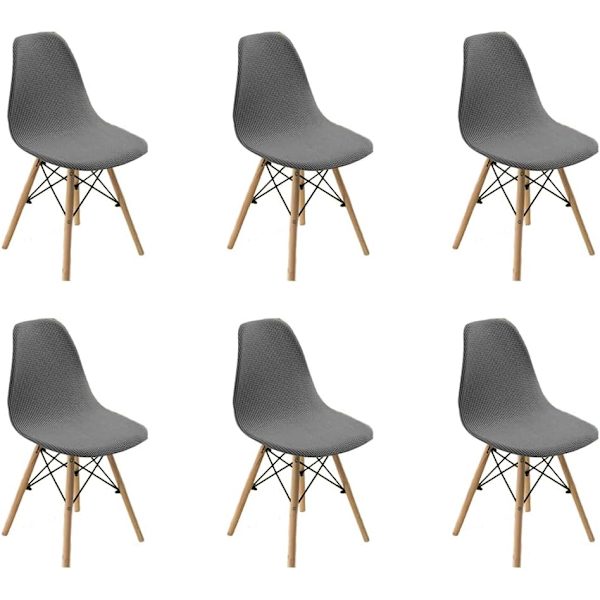 4-pack stolsöverdrag för matsal, stolsöverdrag i tyg, stretchiga stolskydd, dekorativa stolsöverdrag för vardagsrum och matsal Grey