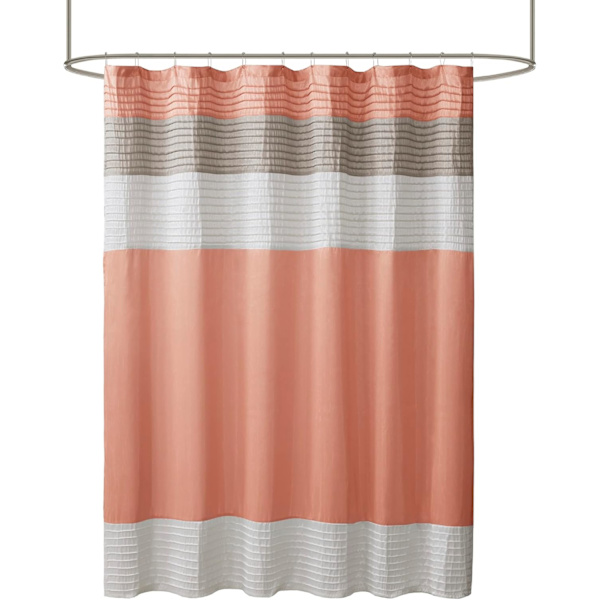 Bruseforhæng Faux Silke Pieced Stribet Moderne Mikrofiber Badeforhæng, 180CM*180CM style 5