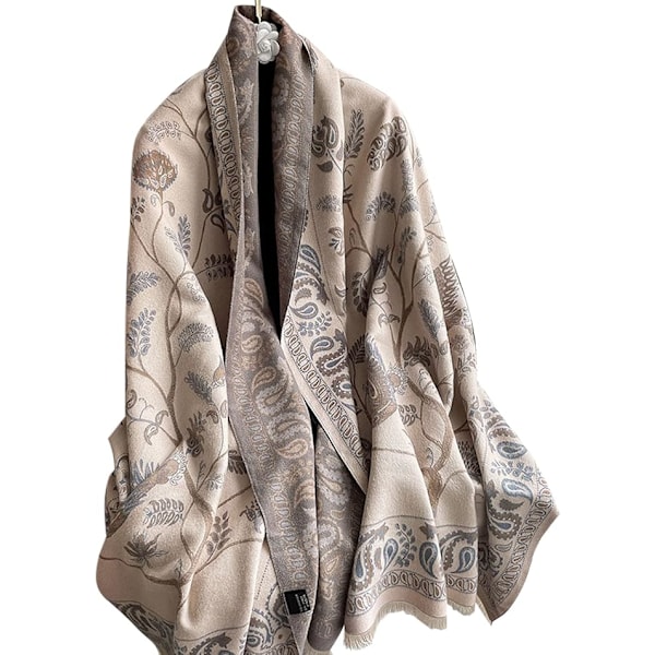Kvinners Reversible Oversized Skjerf, Multifunksjonell Sjal Teppet