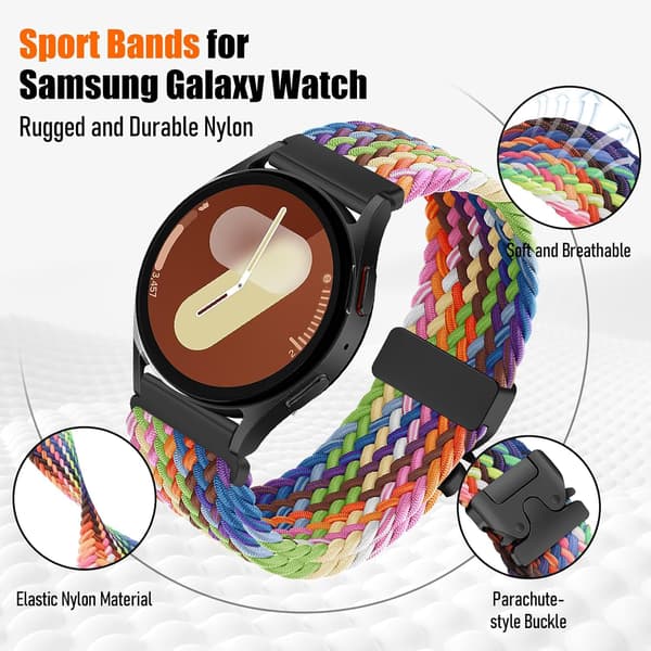 18 mm flettet nylon urrem til Garmin Venu 3S/2S, Vivoactive 4S, Forerunner 265S/255S, Quick Release rem