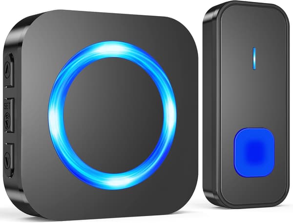 Trådlös dörrklocka, Plug-in Vattentät Batteridriven Sladdlös Elektrisk Dörrklocka Set