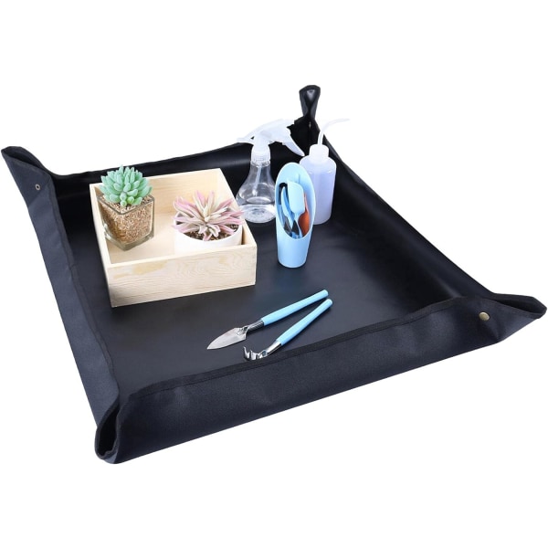 Planteompotningsmåtte, Vandafvisende Plantningsmåtte, Bærbar Pottemåtte til Plant Transplantation black floor mat 75cmX75cm
