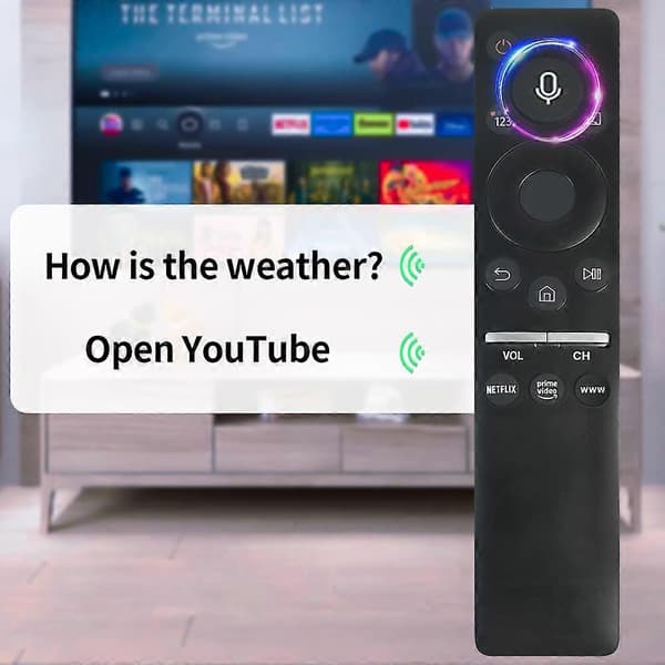 Typ A BN59-01312F/BN59-01330C Ersättningsfjärrkontroll med röstfunktion för Samsung TV