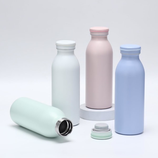 Isolerad 350ml Mjölk Vakuumkopp Rostfri Stålkopp Vattenflaska Sport Resemugg, 350ml, Vit