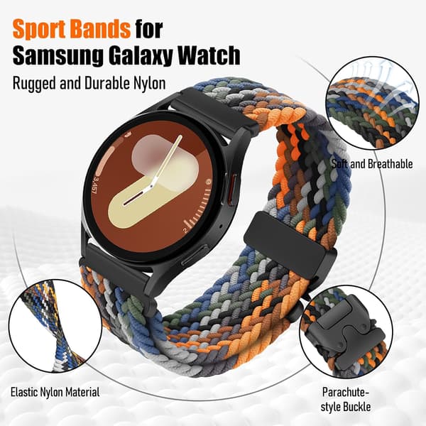 18 mm flettet nylon urrem til Garmin Venu 3S/2S, Vivoactive 4S, Forerunner 265S/255S, Quick Release rem