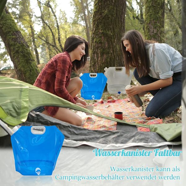 Hopfällbar vattenpåse 10 liter lämplig för nödsituationer, camping, BPA-fri