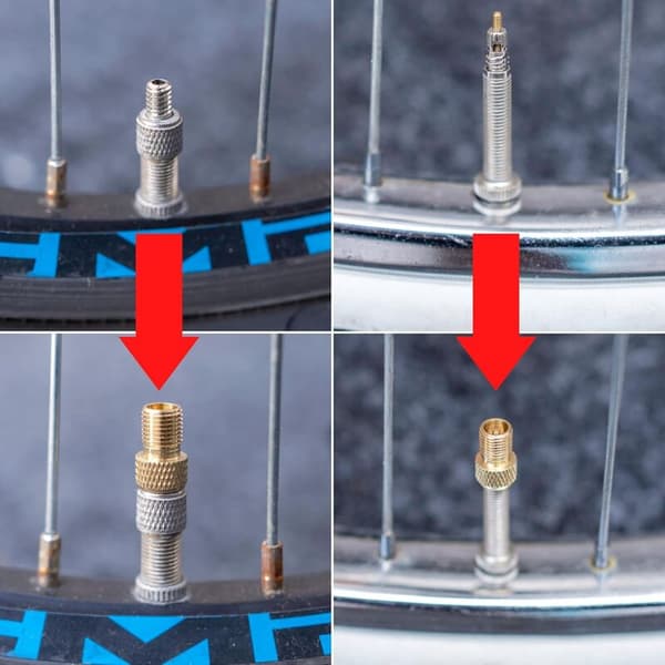 Set med 3 DV- och SV-cykelventiladaptrar för ventil till bilventil med extra tätningsring
