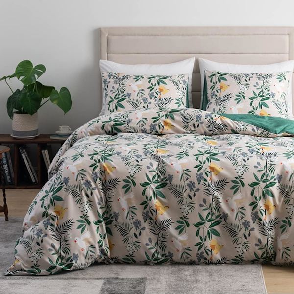 Påslakan Botanisk Mönster Sängkläder Set Dragkedja Stängning - Dubbel Vuxen Sängkläder med 2 örngott 50x75 cm Beige 240*260cm