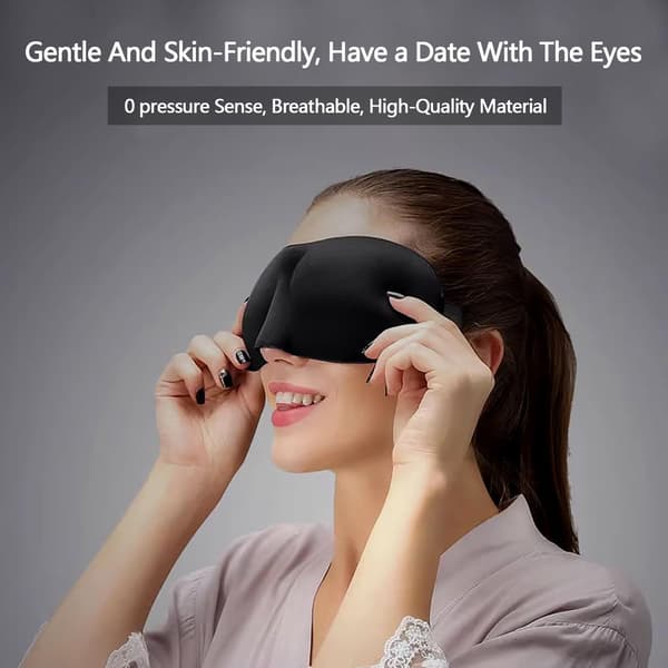 3D Nattmask 2 delar Svart Magic Loop - Sovmask Ögonskydd för sömn med öronproppar Lämplig