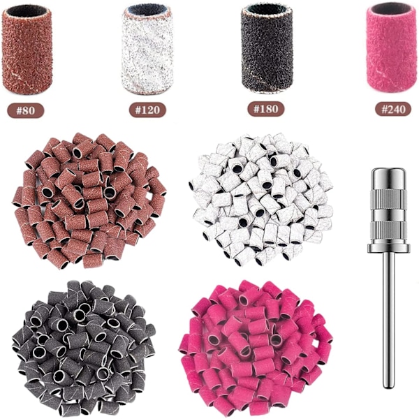 Slibeskive til neglefil, 100 stk. slibeskive, slibeovertræk til neglefil, korn 80/120/180/240 slibeskive til manicure