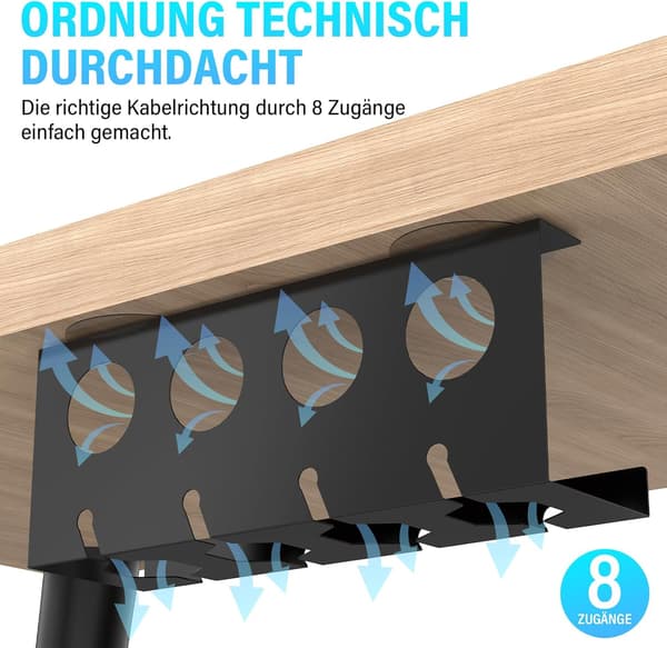 Kabelstyring, Kabelstyring under Bord, Skrivebordskabelstyring, Kabelbakke, Skrivebordskabelorganisering