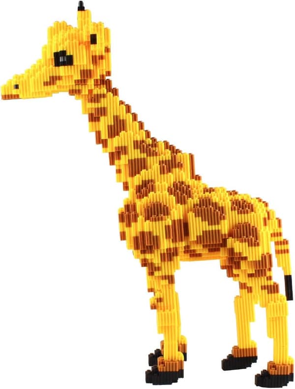 Mikrobyggstenar Mini husdjur Byggstenar Leksaker för barn Giraffe 12 x 5 x 19 inches