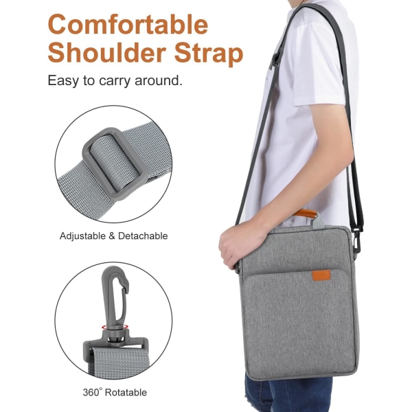 13 tommers Laptop-etui med skulderstropp og håndtak, datamaskinveske bæretaske for 13,3 Apple Macbook Air, Mac Pro med polstring