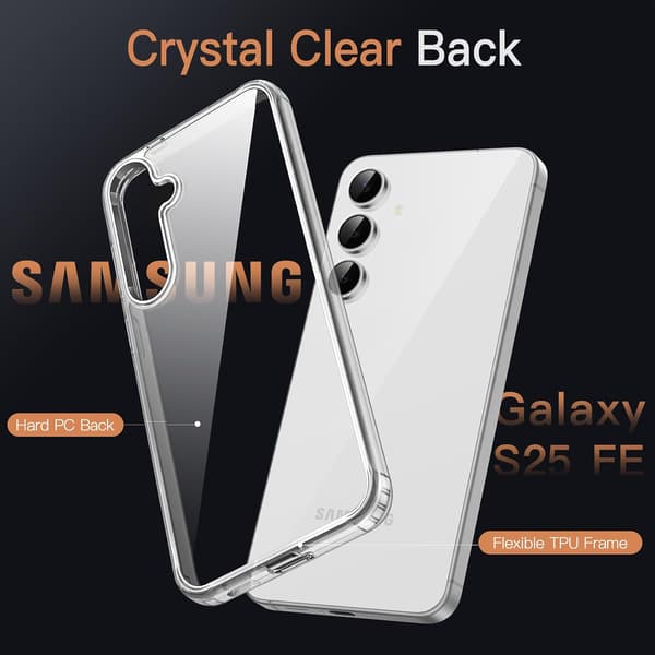 Etui til Samsung Galaxy S25 FE, Anti-gulning, Gennemsigtig