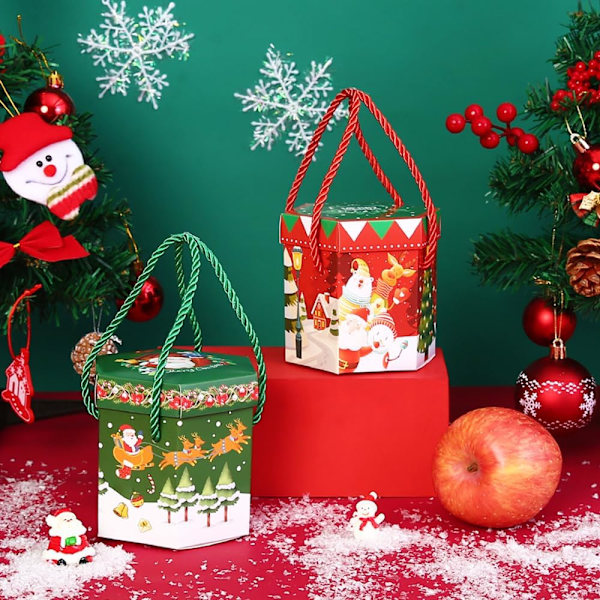20/30 st Julklappsaskar Julaftons Presentaskar, Julbords Presentaskar, Jul Papper Godisaskar