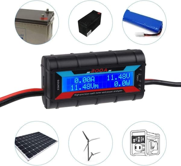 Precision 200A Watt Meter Detector Power Analyzer til RC Model Spænding Strøm Effekt