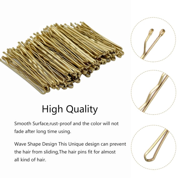 100PCS 2Inches Hair Pins Kit Hair Clips Secure Hold Bobby Pins Hair Clips for Women Girls and Hairdressing Salon With Clear Storage Box