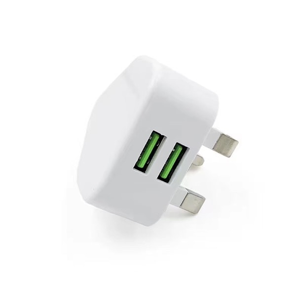 USB-plugg UK 3-pinners strømlader, USB-veggladerpluggadapter UK Kompakt telefonladehode gammel