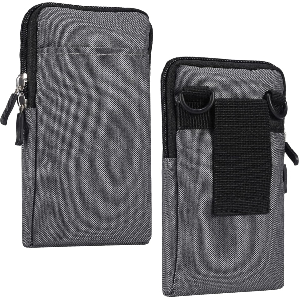 Mobiltelefon Skulderholster, Mobiltelefon Belteklipsholder, Skulder Messenger Bag Glidelås Crossbody grey Small size