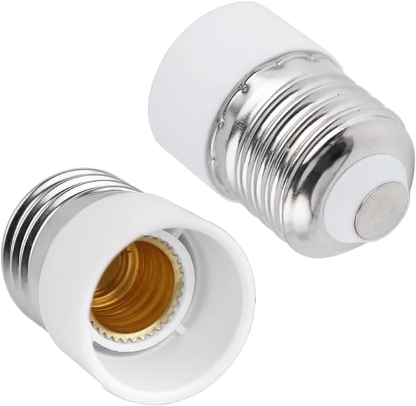 E27 til E14 Lampeholderadapter, E27 til E14 Pæreadapter, for E14 Pærer, LED-pærer, Glødepærer, Halogenpærer, Pakke med 2