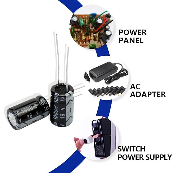 50kpl elektrolyyttikondensaattoreita 1000uf 16v alumiinisia elektrolyyttikondensaattoreita radiaalinen 8*16MM