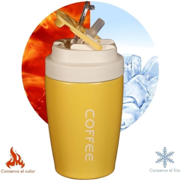 Frosted termokande vandkop, kaffe termokande, udsøgt udseende (8,6*14,8 cm)