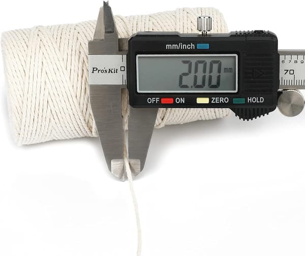 Bomuldssnor, 2 mm x 100 m beige snor, bomuldssnor til generel binding, indpakning og hobbyprojekter