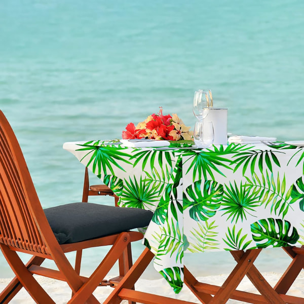 3 st bordsdukar av palmblad för hawaiiansk festdekoration, plast, rektangulär, 137 x 274 cm, safari djungel babyshower födelsedagsfest