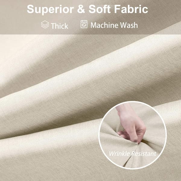 Duschdraperi i linne, med duschdraperiringar tyg badkar draperi set off-white 1.8*2m