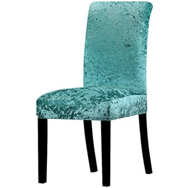 2 stk. tykke fløjlsstolbetræk Spisestolbetræk Elastisk strækbar stolbetræk Malachite Green 2pcs