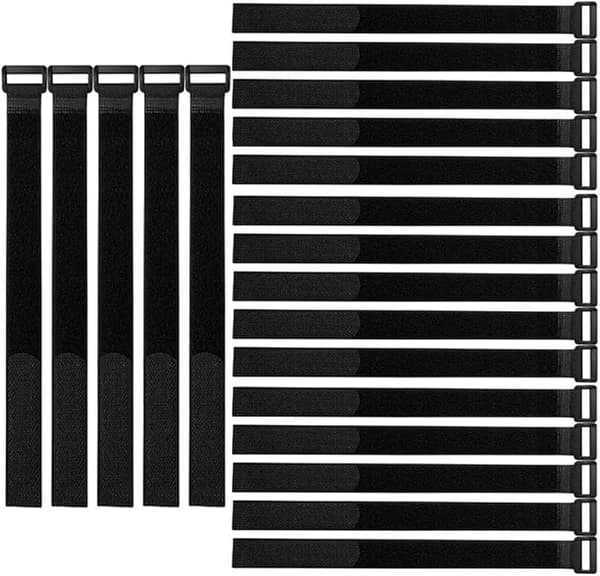 Premium sorte Velcro-kabelbindere, multifunktionelle Velcro-stropper Black set5