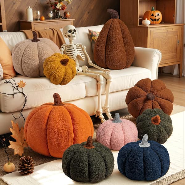 2 st höstpumpakuddar, mjuka 3D-formade kuddar för soffa, sovrum, Thanksgiving, Halloween heminredning, 32x22cm & 23x18cm
