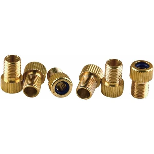 10 stk. ventiladapter - Presta Schrader ventil cykeladapter - med tætningsring - messing - samlet længde ca. 1,5 cm