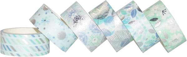 12 ruller washi tape sæt dekorative maskeringsbånd (blå mix)