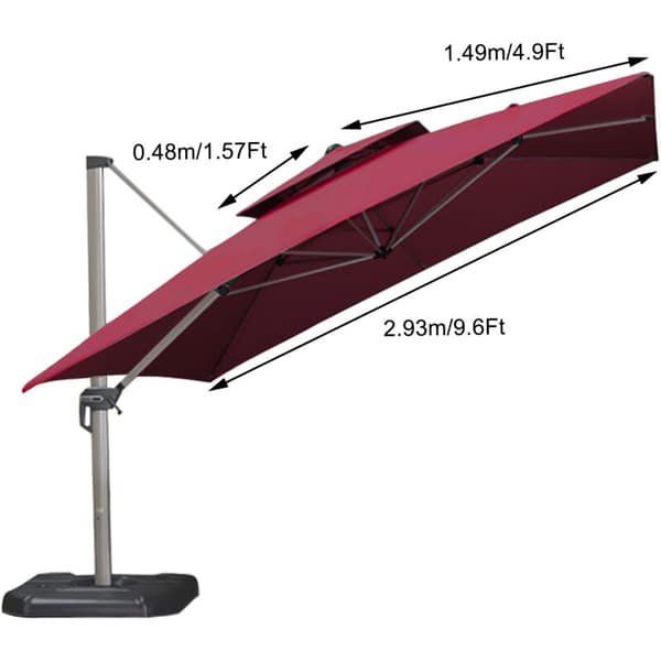 Udskiftningslærred til romersk parasol 3x3m bordeaux polyester anti-UV have