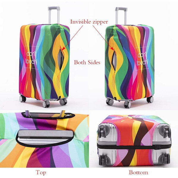 Resväska Skydd Tvättad Koffert Skydd Anti-repor Koffert Skydd Passar 18-32 Tum Colour stripe XL