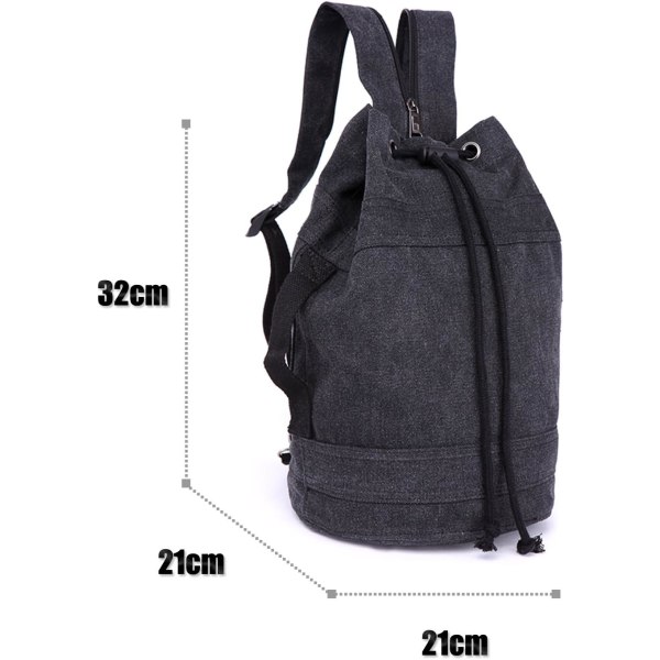 Canvas Reisevesker, Reisebager Overnatting Helgebager Håndbagasje Skulder Tote Bag Ryggsekk black M