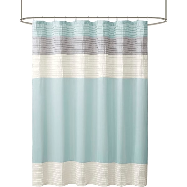 Bruseforhæng i kunst silke, stribet moderne mikrofiber badeforhæng, 180CM*180CM style 2