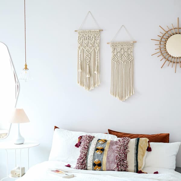 Vävd väggbonad Boho Chic Geometrisk konstdekoration - Vacker sovrum, barnkammare, lägenhet, hemdekoration