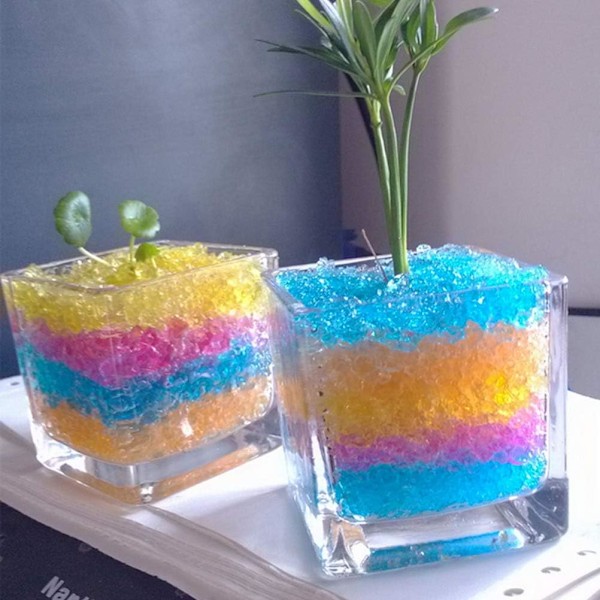 50g/10000 Perler Gel Jord Vand Krystal Perler Jelly Vand Perler Vase Fyld til Hjemme Dekorationer (Blå)