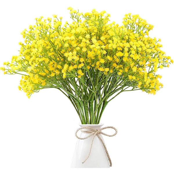 6 kpl Teko-Baby's Breath Gypsophila Kukkakimppuja DIY-Seppeleiden ja Kukkakoristeiden Koristeluun yellow