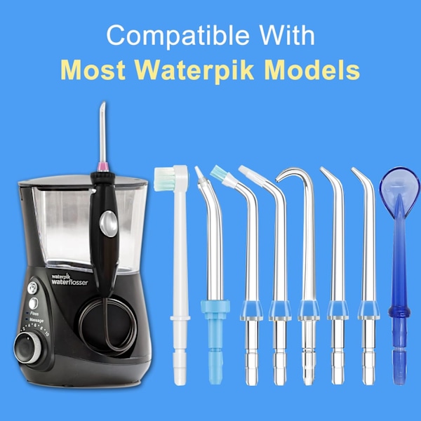 Korvaavat Classic Jet -suuttimet, yhteensopivat Waterpik-suuvesilaitteen kanssa (8 suutinta)