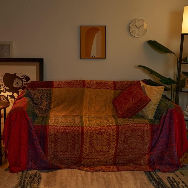 Boho Sofaovertræk, Chenille Jacquard Kvaster Kast Tæpper til Sofa seng, Dekorativ Sofa Slipcover Beskytter