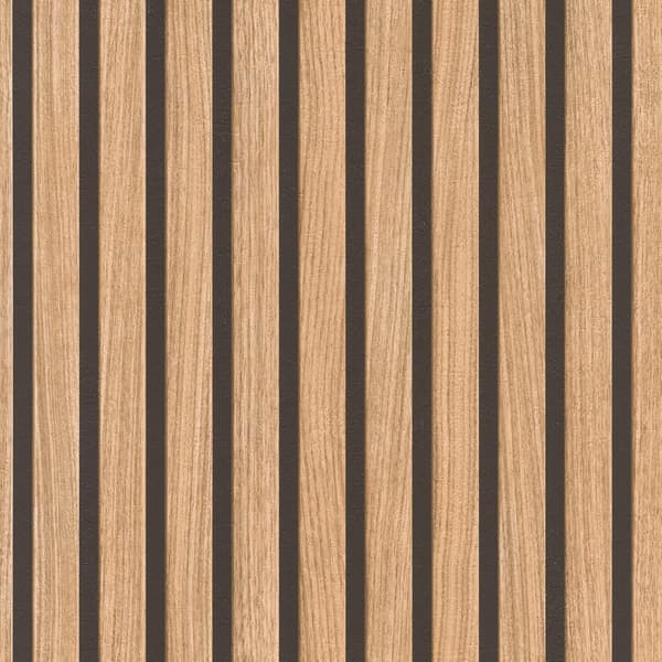 Brun Trätapet, Modern Skandinavisk Stil 3D Träplankor - 3m x 0.60m (L x B)