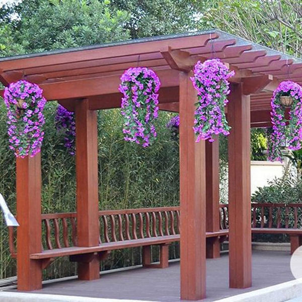 2 kpl Teko-Wisteria-köynnös Teko-riipuskukat Tekokasvit, Ulko- ja Kotioven Koristelu Purple