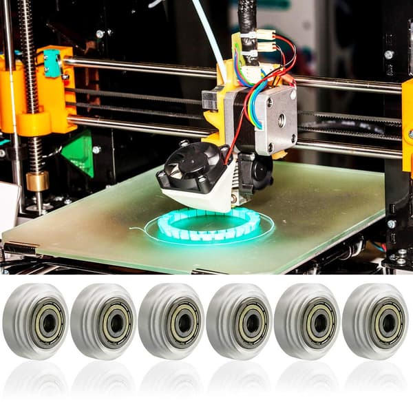 6 stk. 3D-printer CNC-polycarbonat-erstatningslejer, der er kompatible med CR-7, CR-8, CR-10, CR10S, 3 Pro Clear